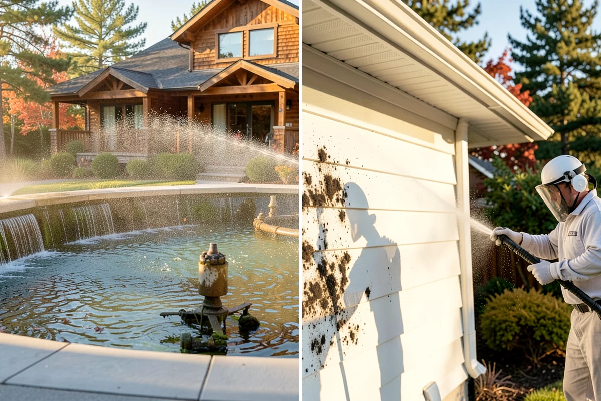 Pool Coping Cleaning in Everett, Snohomish County, WA - Clear the deck and skim debris from the coping edge