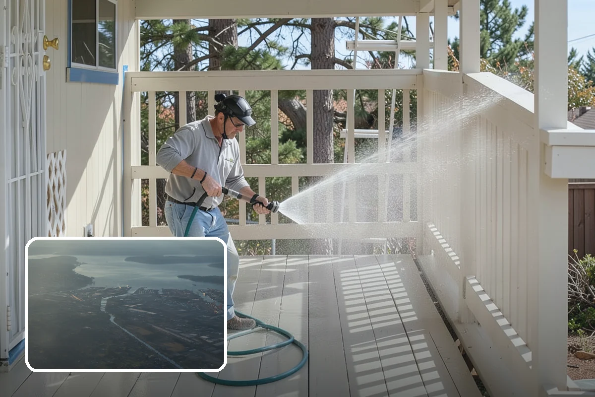 Pool Coping Cleaning in Fife, Pierce County, WA - Eliminates the slippery algae that makes coping a fall hazard