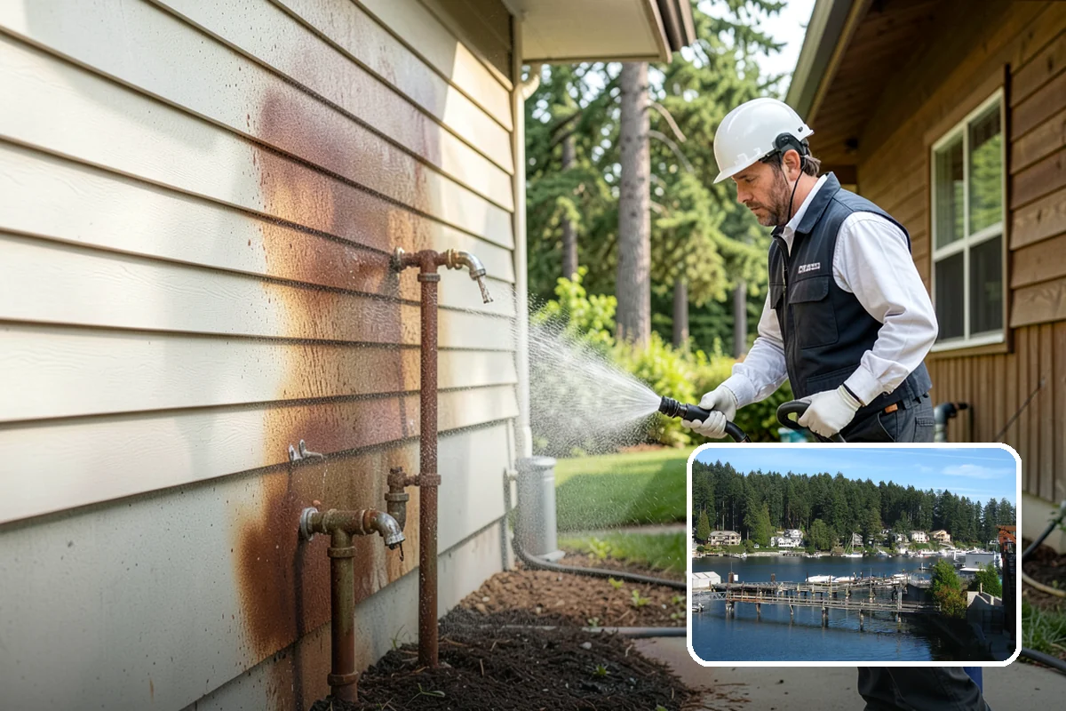 Pool Coping Cleaning in Gig Harbor, Pierce County, WA - Eliminates the slippery algae that makes coping a fall hazard