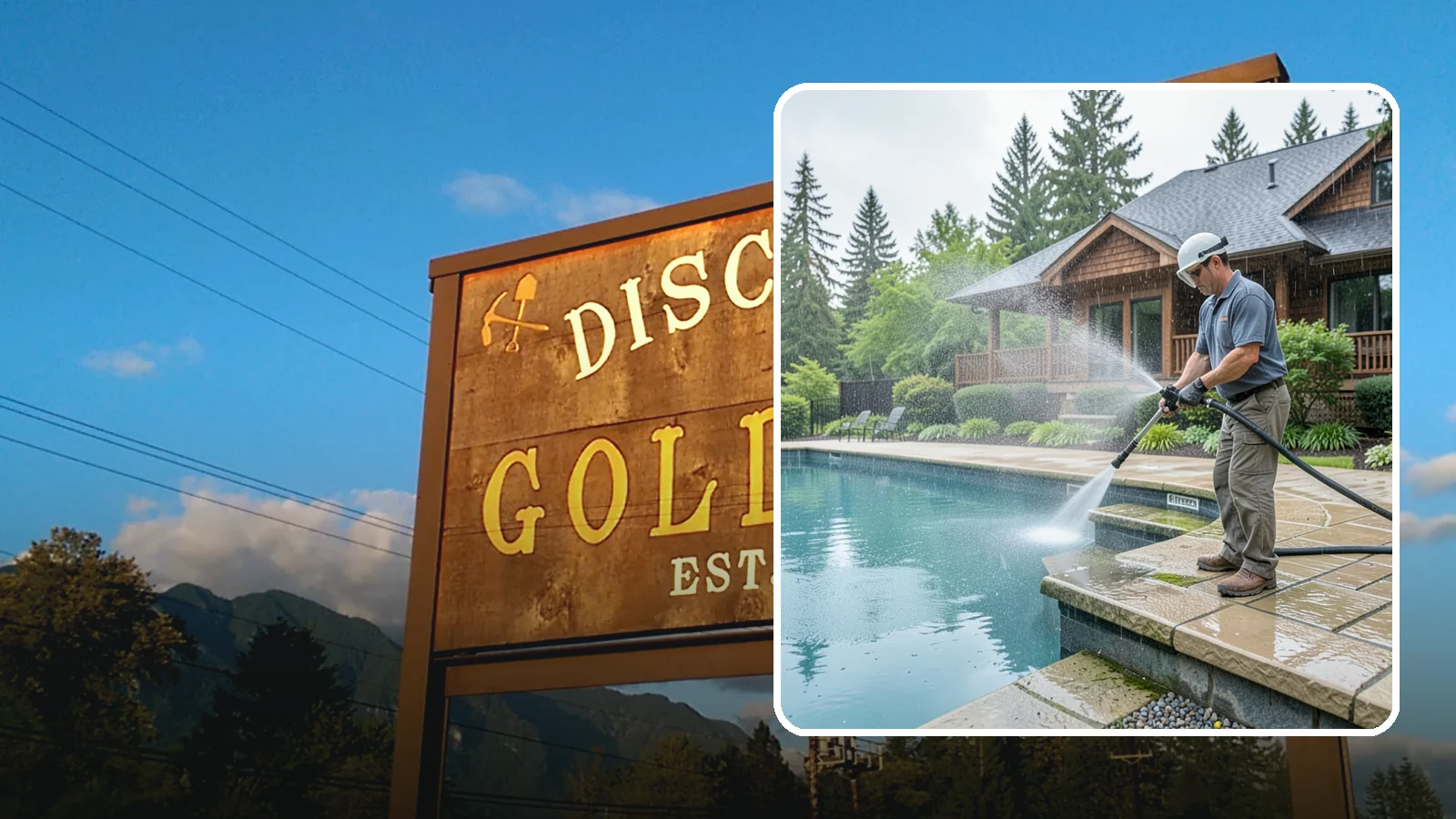Pool Coping Cleaning in Gold Bar, Snohomish County, WA - We clean the coping stones ringing your pool to remove the slick algae and calcium buildup that Washington's wet climate leaves...