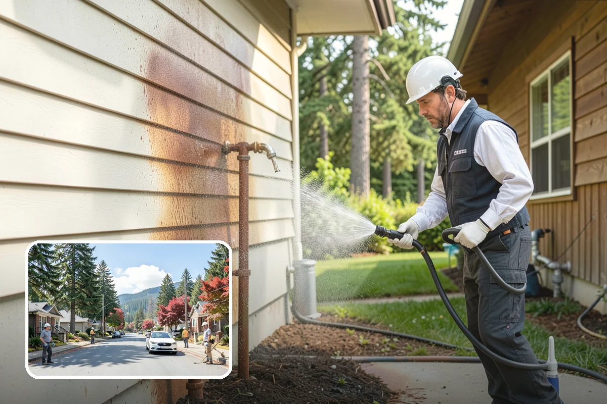 Pool Coping Cleaning in Hunts Point, King County, WA - Eliminates the slippery algae that makes coping a fall hazard