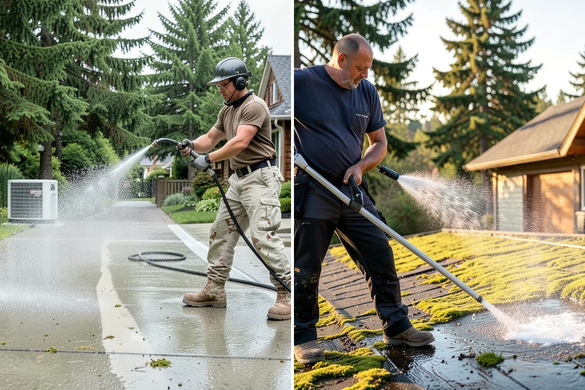 Pool Coping Cleaning in Hunts Point, King County, WA - Clear the deck and skim debris from the coping edge
