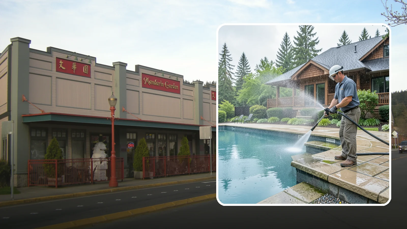 Pool Coping Cleaning in Issaquah, King County, WA - We clean the coping stones ringing your pool to remove the slick algae and calcium buildup that Washington's wet climate leaves...