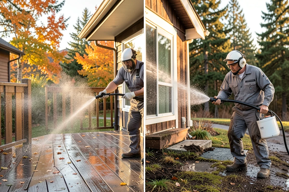 Pool Coping Cleaning in Kenmore, King County, WA - Clear the deck and skim debris from the coping edge