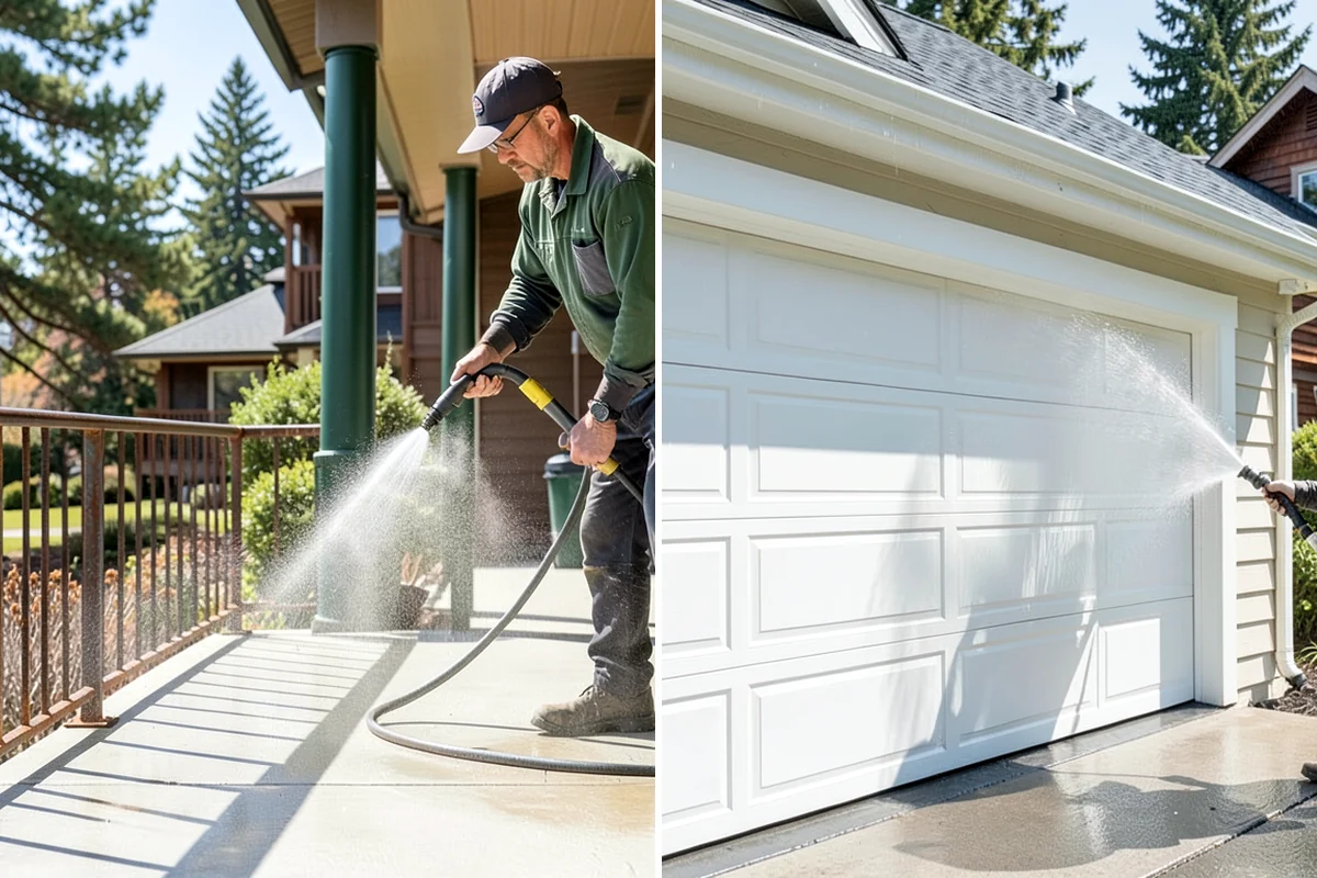 Pool Coping Cleaning in Lakewood, Pierce County, WA - Clear the deck and skim debris from the coping edge