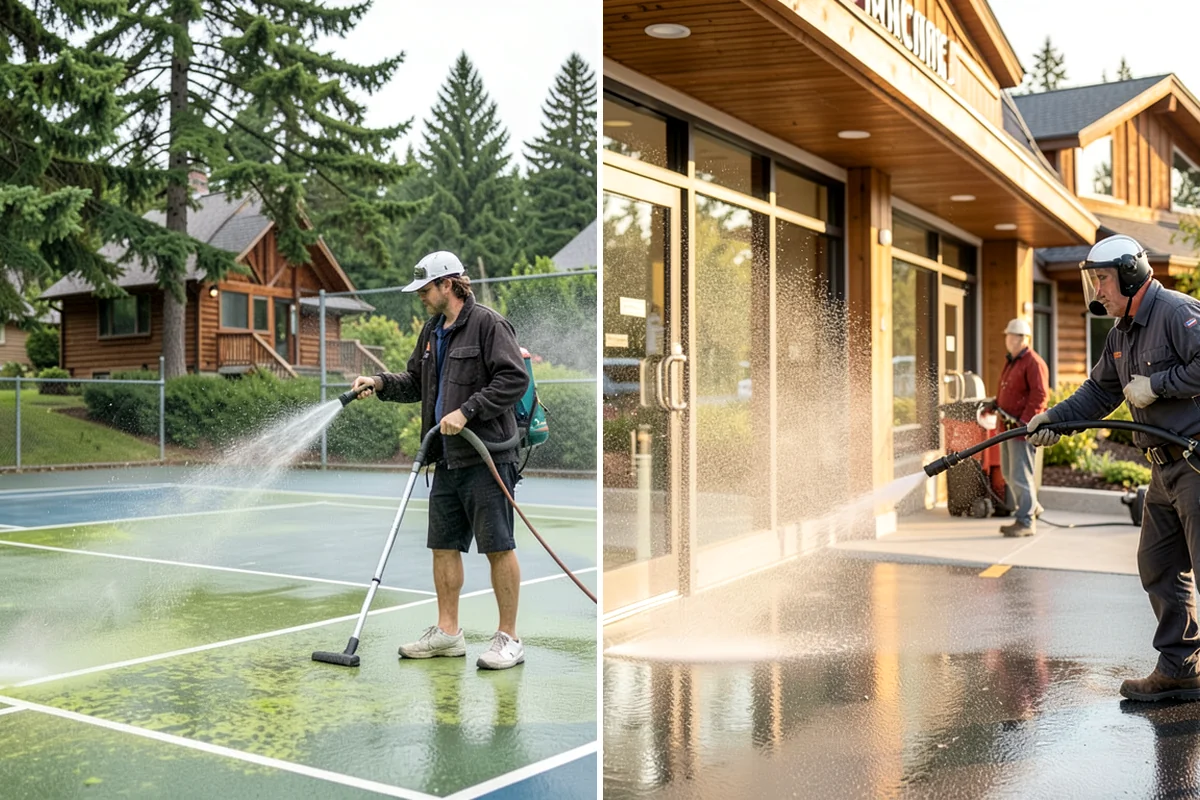 Pool Coping Cleaning in Lyman, Skagit County, WA - Clear the deck and skim debris from the coping edge