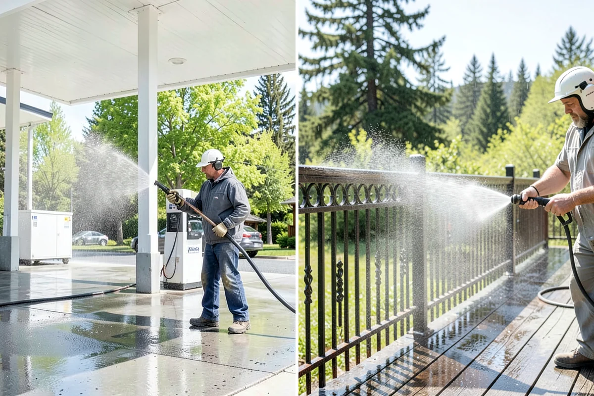 Pool Coping Cleaning in Puyallup, Pierce County, WA - Clear the deck and skim debris from the coping edge