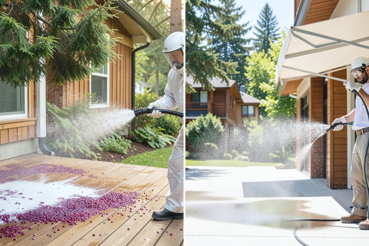 Pool Coping Cleaning in Redmond, King County, WA - Clear the deck and skim debris from the coping edge