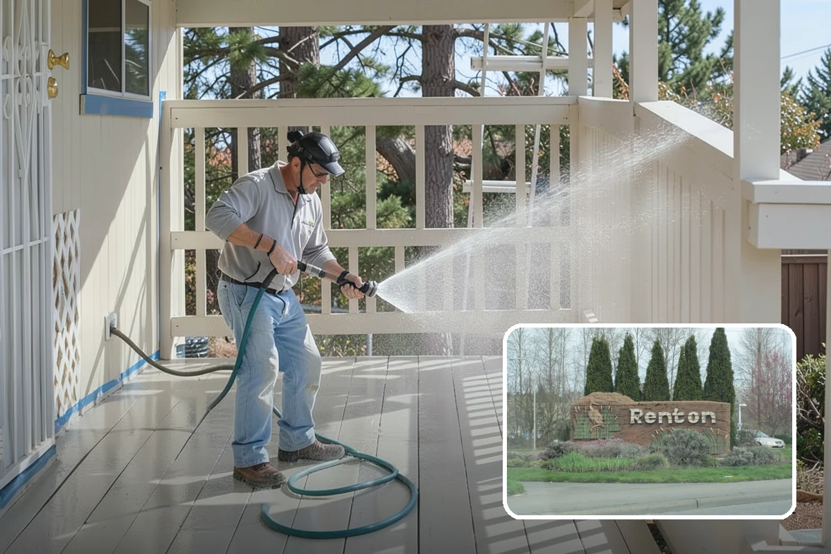 Pool Coping Cleaning in Renton, King County, WA - Eliminates the slippery algae that makes coping a fall hazard