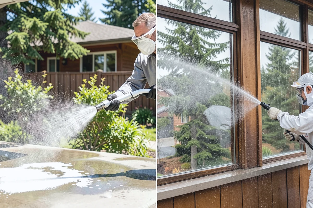 Pool Coping Cleaning in Roy, Pierce County, WA - Clear the deck and skim debris from the coping edge