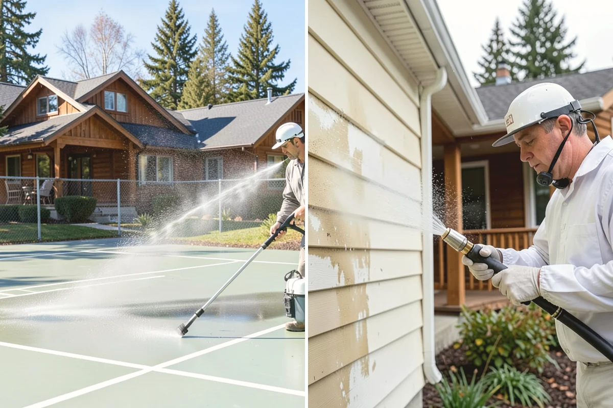 Pool Coping Cleaning in Ruston, Pierce County, WA - Clear the deck and skim debris from the coping edge