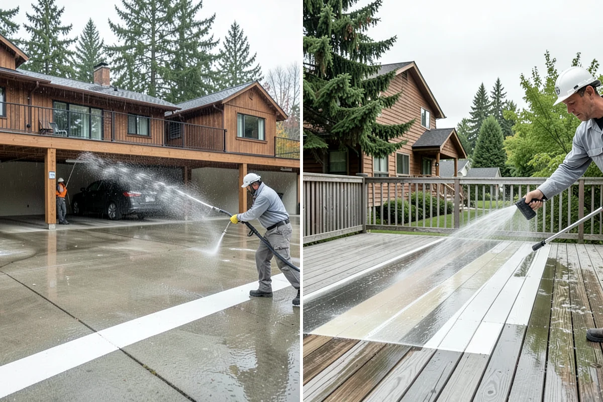 Pool Coping Cleaning in Sedro-Woolley, Skagit County, WA - Clear the deck and skim debris from the coping edge