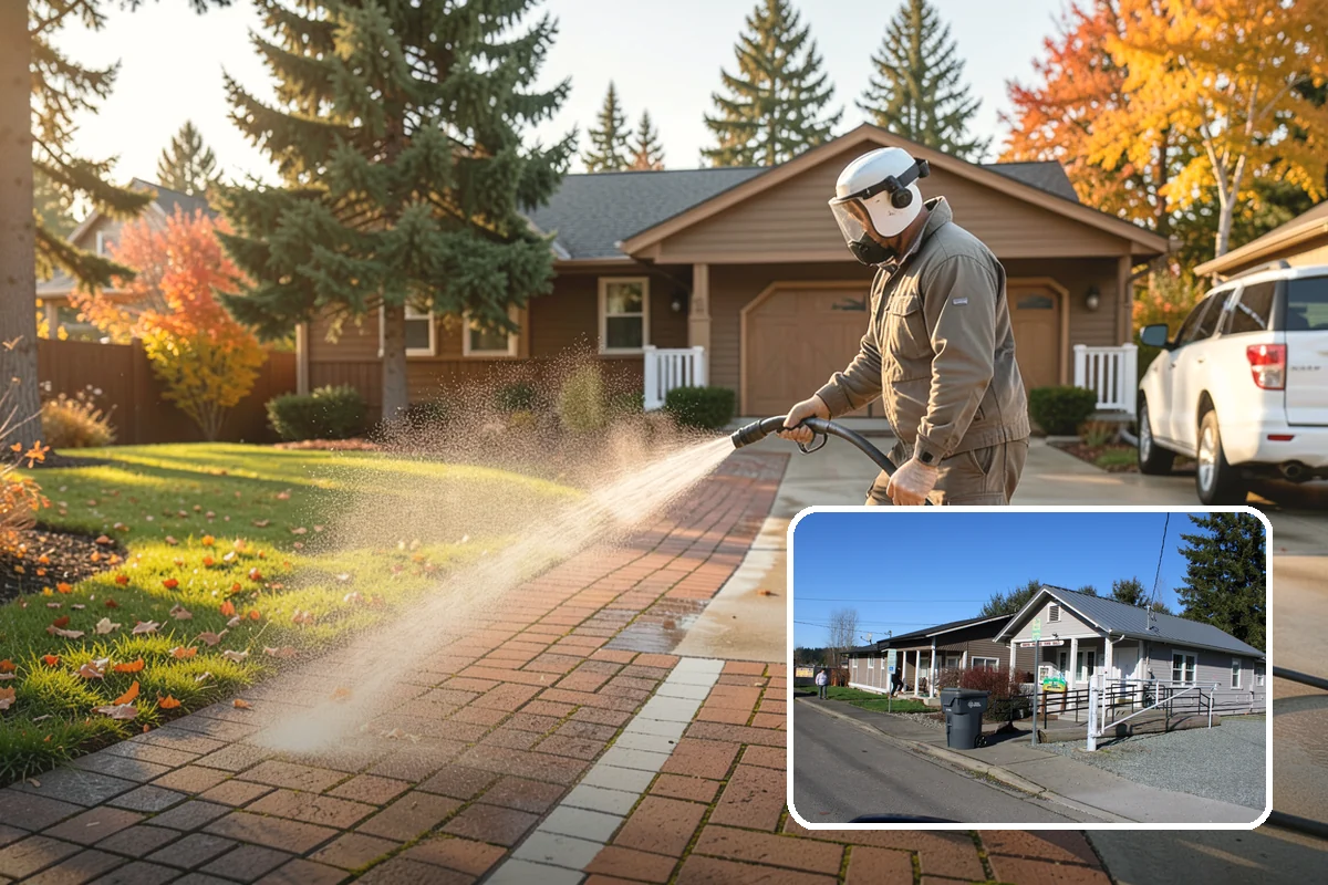 Pool Coping Cleaning in South Prairie, Pierce County, WA - Eliminates the slippery algae that makes coping a fall hazard