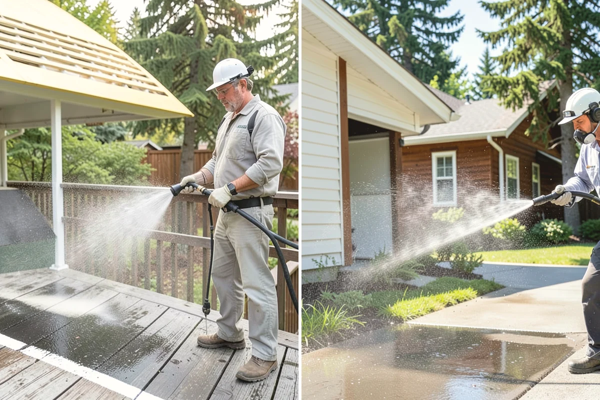 Pool Coping Cleaning in Tukwila, King County, WA - Clear the deck and skim debris from the coping edge