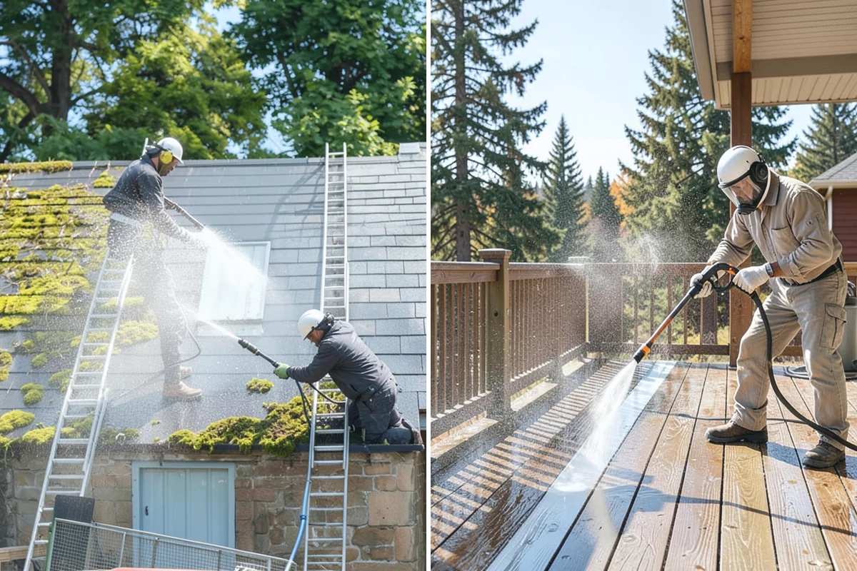 Pool Coping Cleaning in Woodinville, King County, WA - Clear the deck and skim debris from the coping edge