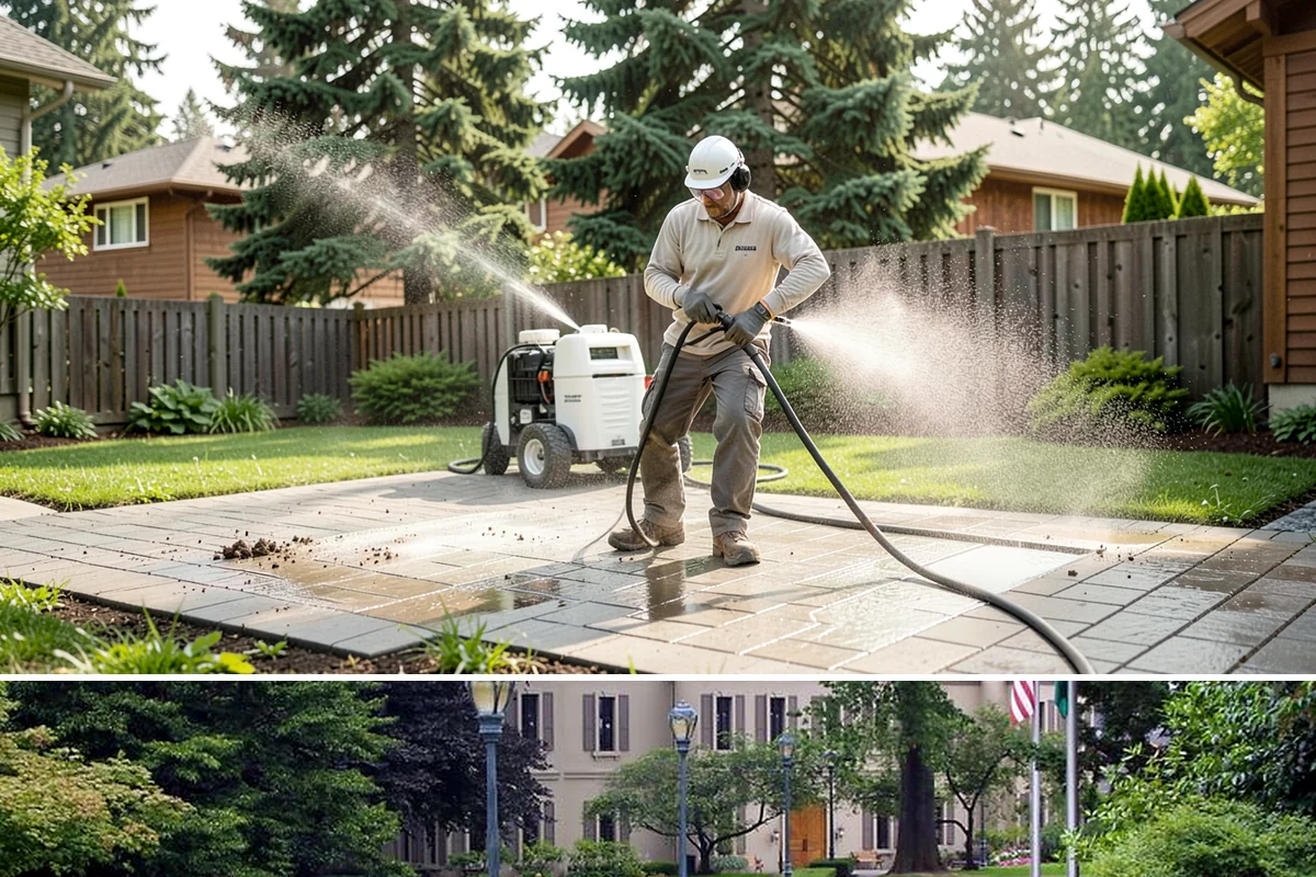 Pool Coping Cleaning in Woodinville, King County, WA - Have coping cleaned in late spring as part of pool opening, before swim season gets underway.