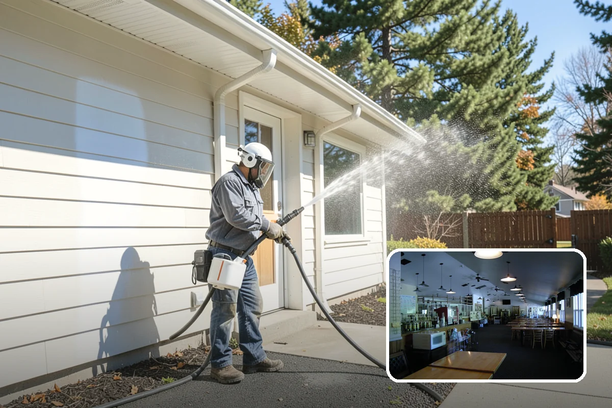 Pool Deck Cleaning in Black Diamond, King County, WA - Removes slick algae and moss around the waterline