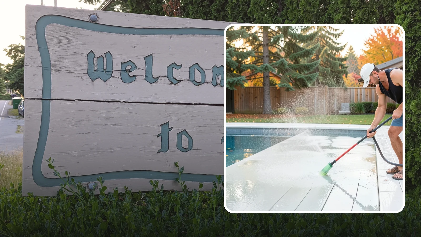 Pool Deck Cleaning in Brier, Snohomish County, WA - Clean pool decks and surrounds to remove the slick algae and moss that make wet Northwest decking hazardous.