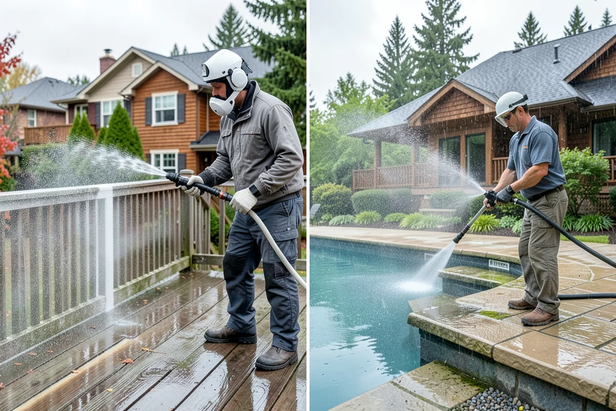 Pool Deck Cleaning in Clyde Hill, King County, WA - Clear the deck and protect the pool edge