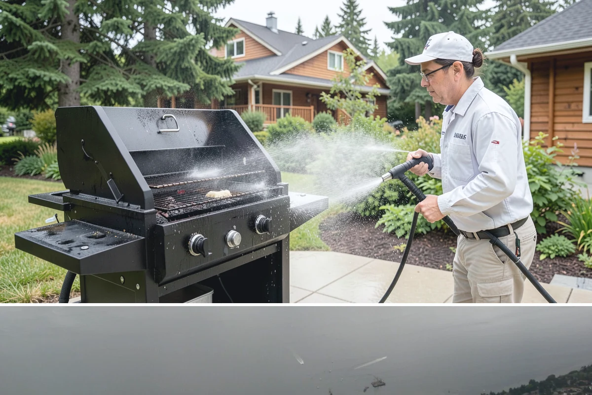 Pool Deck Cleaning in Des Moines, King County, WA - Early summer clears the winter's growth and makes the deck safe just as pool season gets underway.