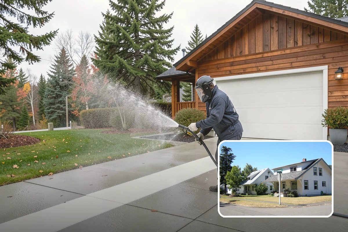 Pool Deck Cleaning in DuPont, Pierce County, WA - Removes slick algae and moss around the waterline