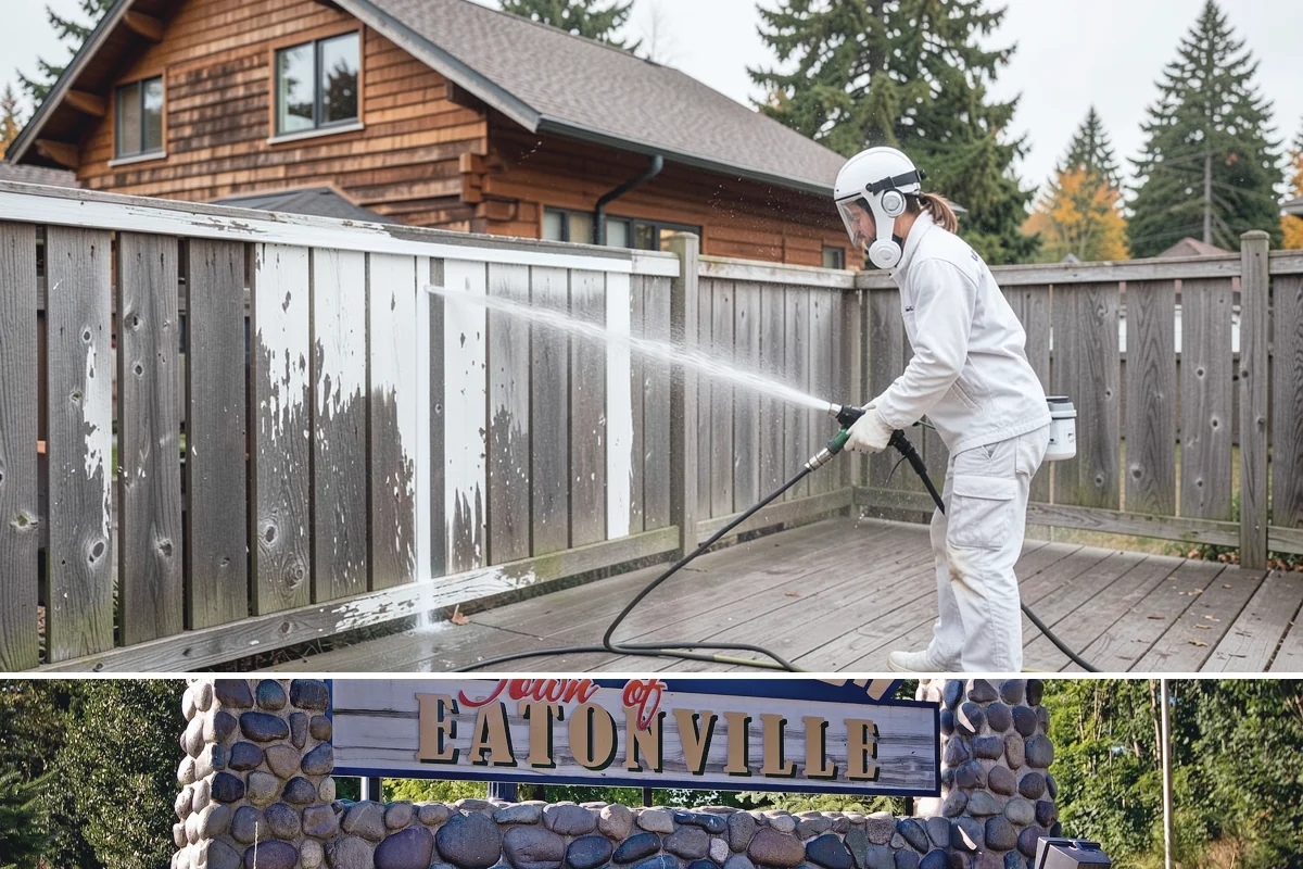 Pool Deck Cleaning in Eatonville, Pierce County, WA - Early summer clears the winter's growth and makes the deck safe just as pool season gets underway.