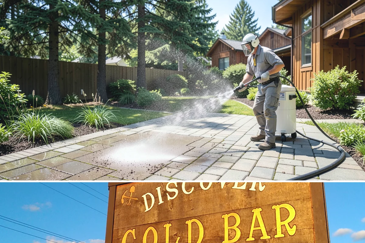 Pool Deck Cleaning in Gold Bar, Snohomish County, WA - Early summer clears the winter's growth and makes the deck safe just as pool season gets underway.