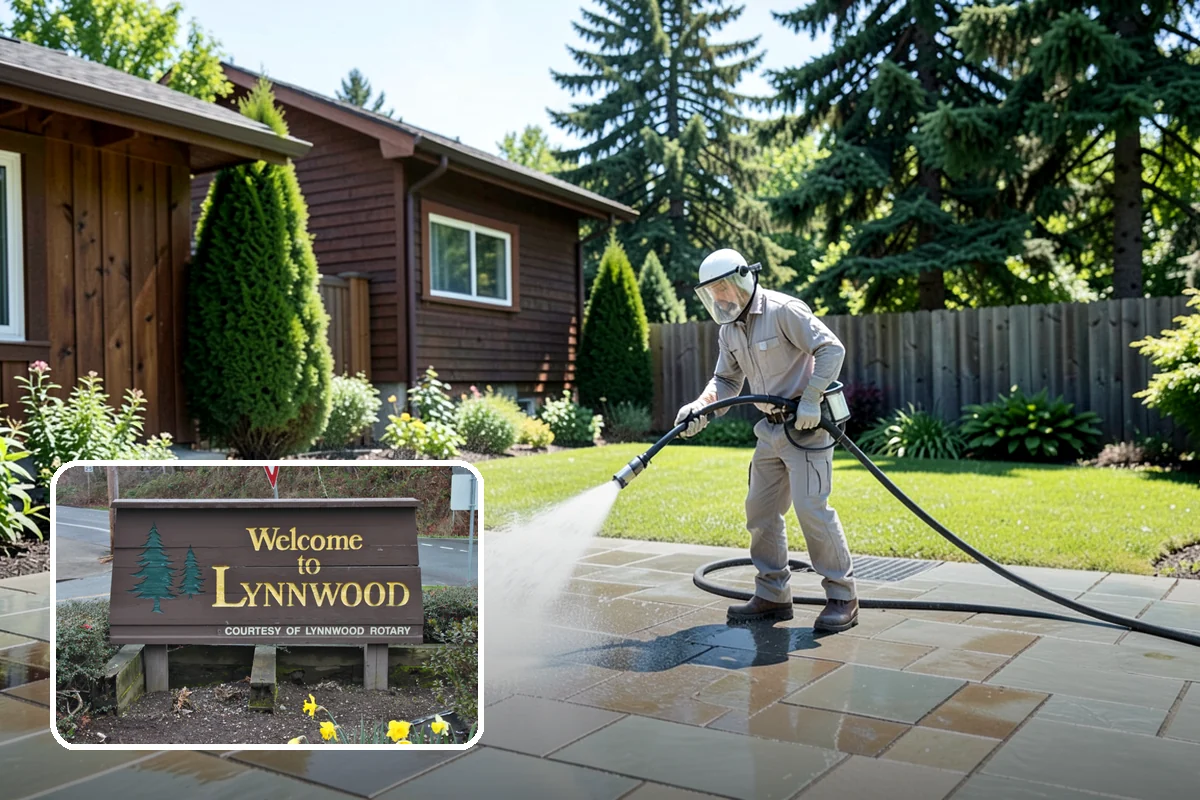 Pool Deck Cleaning in Lynnwood, Snohomish County, WA - Removes slick algae and moss around the waterline