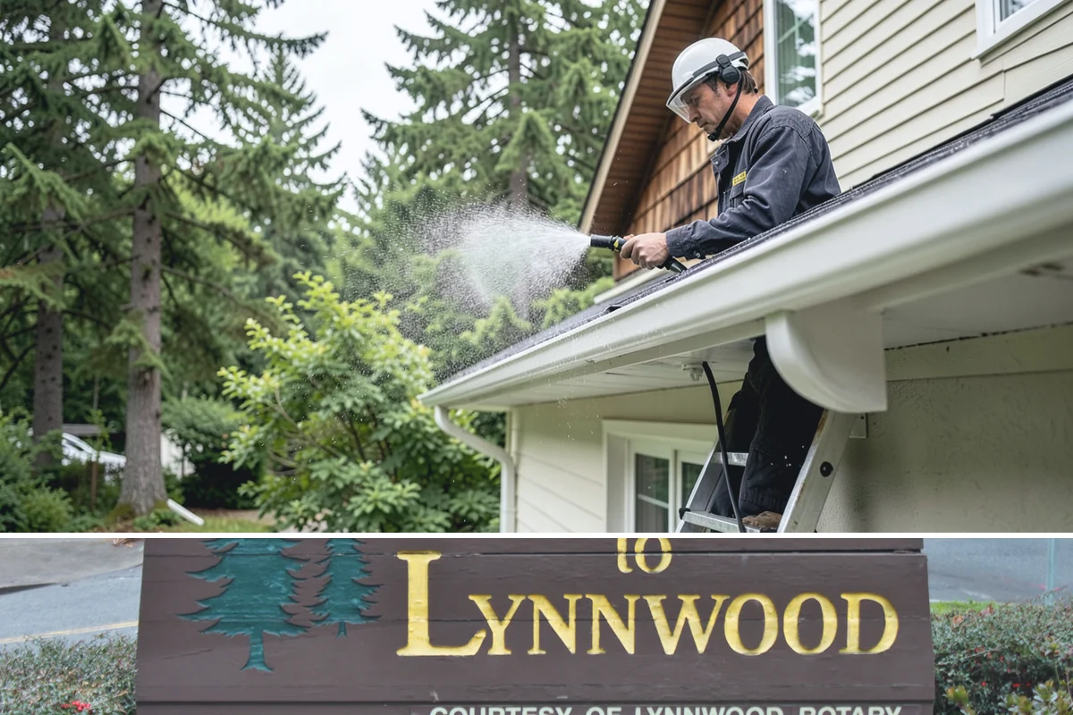 Pool Deck Cleaning in Lynnwood, Snohomish County, WA - Early summer clears the winter's growth and makes the deck safe just as pool season gets underway.