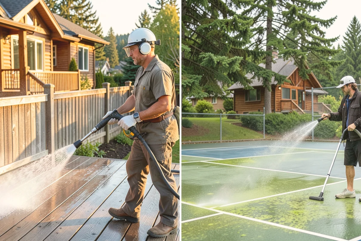 Pool Deck Cleaning in Milton, King County, WA - Clear the deck and protect the pool edge