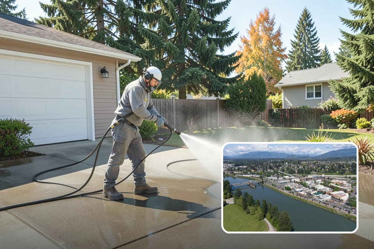 Pool Deck Cleaning in Mount Vernon, Skagit County, WA - Removes slick algae and moss around the waterline