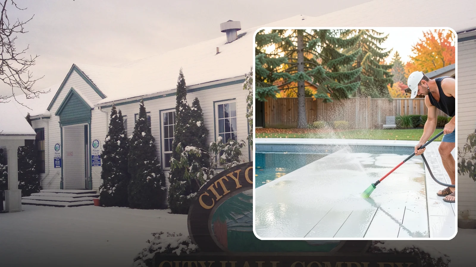 Pool Deck Cleaning in Pacific, King County, WA - Clean pool decks and surrounds to remove the slick algae and moss that make wet Northwest decking hazardous.