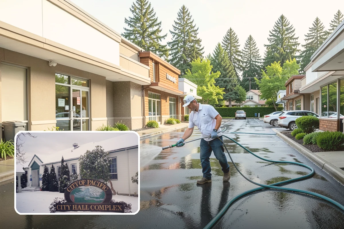 Pool Deck Cleaning in Pacific, King County, WA - Removes slick algae and moss around the waterline