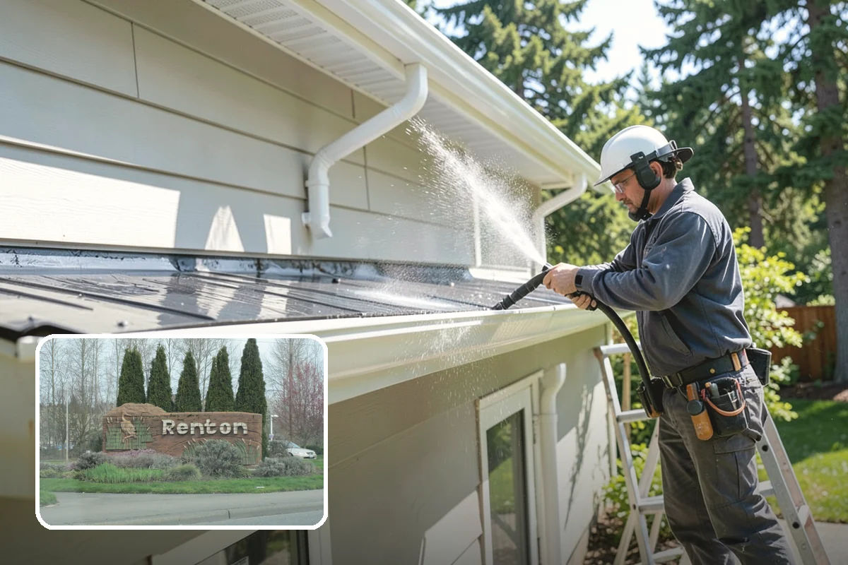 Pool Deck Cleaning in Renton, King County, WA - Removes slick algae and moss around the waterline