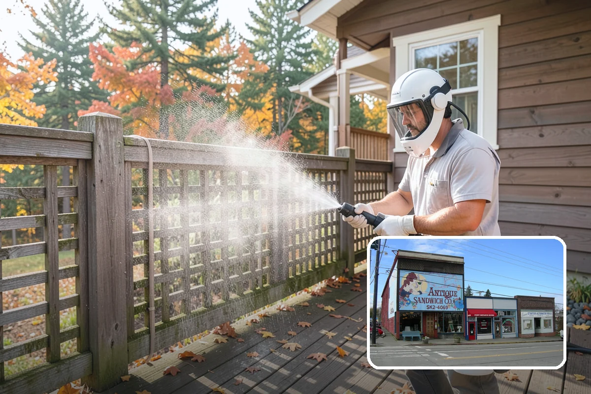 Pool Deck Cleaning in Ruston, Pierce County, WA - Removes slick algae and moss around the waterline