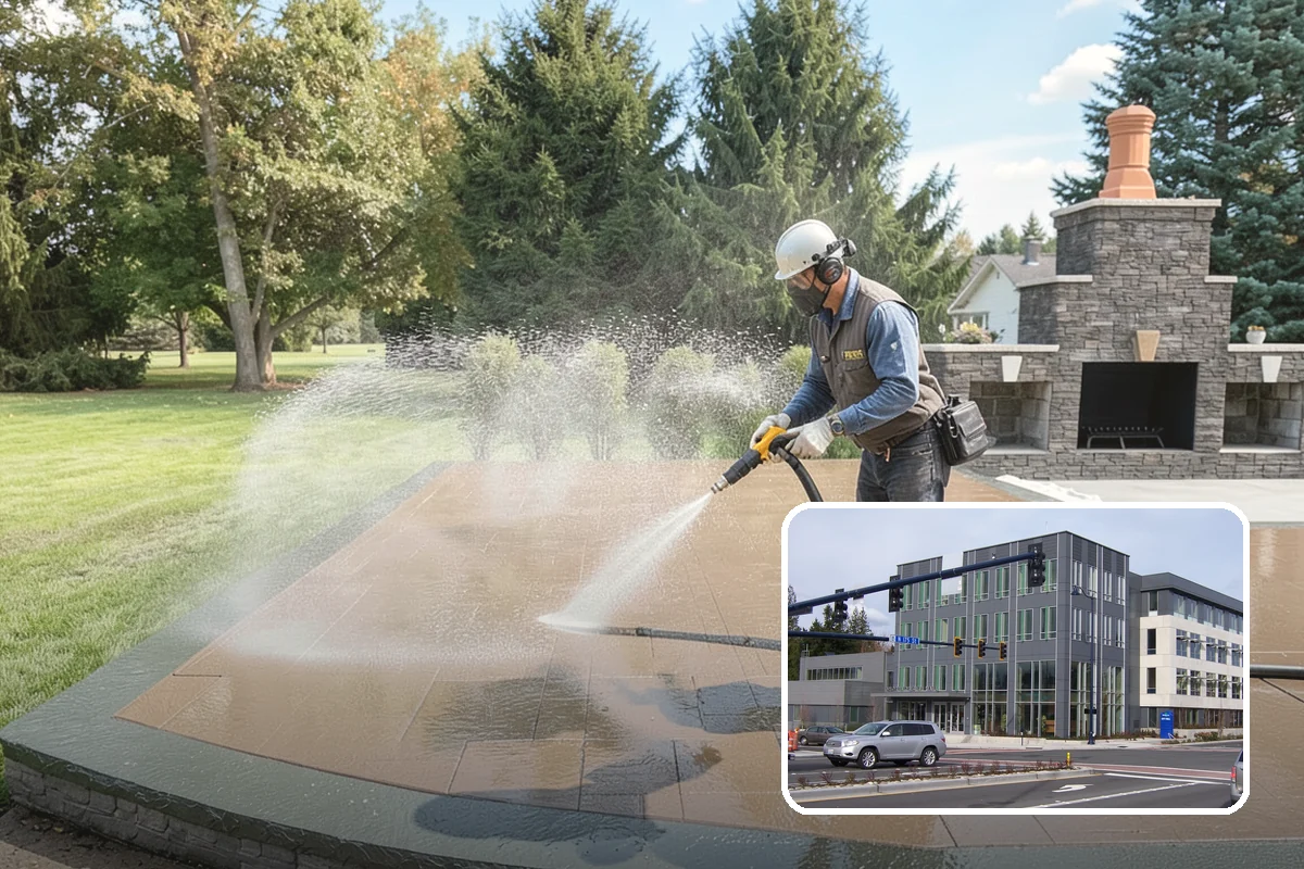 Pool Deck Cleaning in Shoreline, King County, WA - Removes slick algae and moss around the waterline
