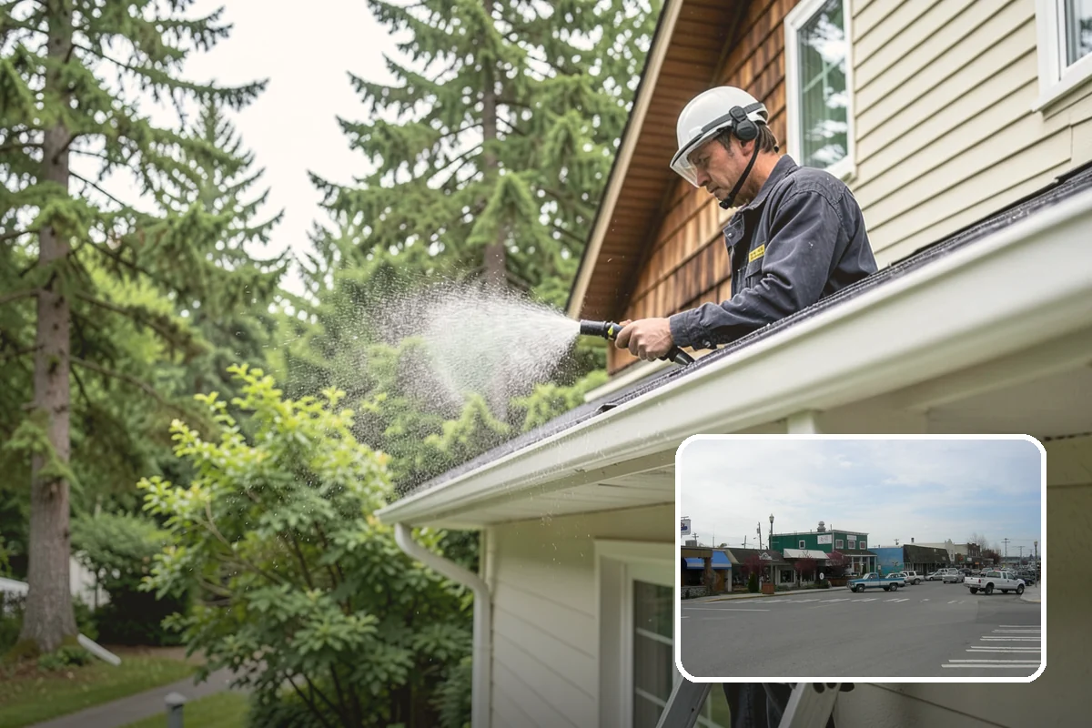 Pool Deck Cleaning in Stanwood, Snohomish County, WA - Removes slick algae and moss around the waterline