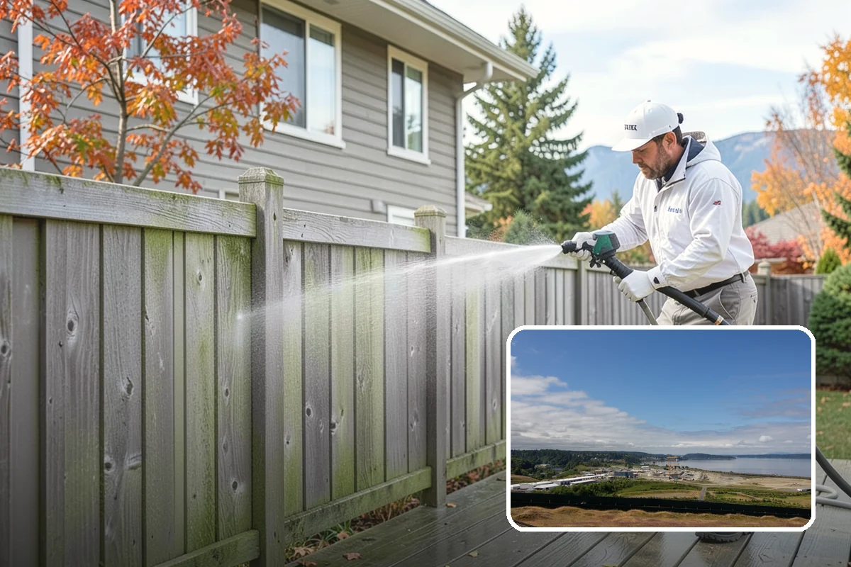 Pool Deck Cleaning in University Place, Pierce County, WA - Removes slick algae and moss around the waterline