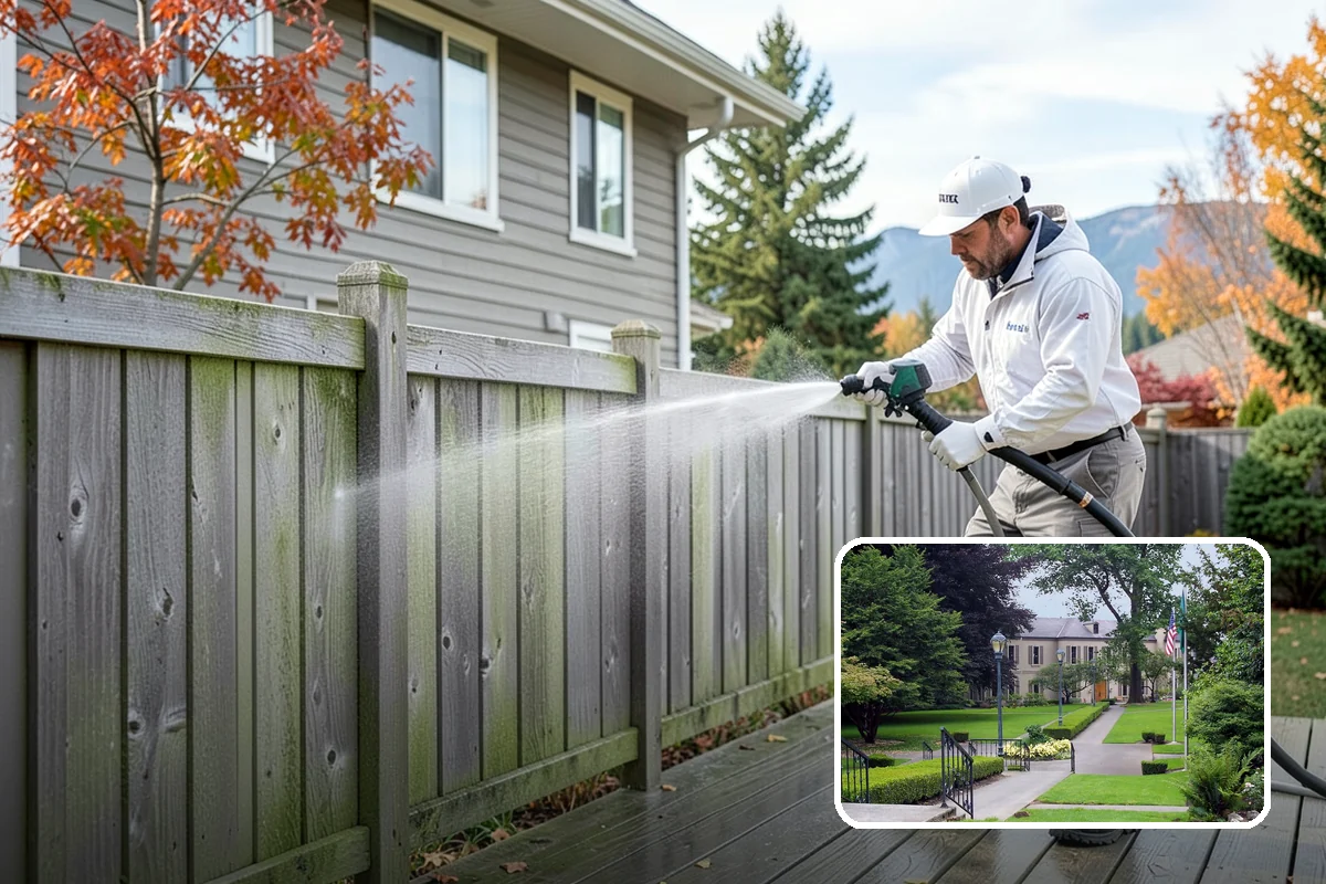 Pool Deck Cleaning in Woodinville, King County, WA - Removes slick algae and moss around the waterline