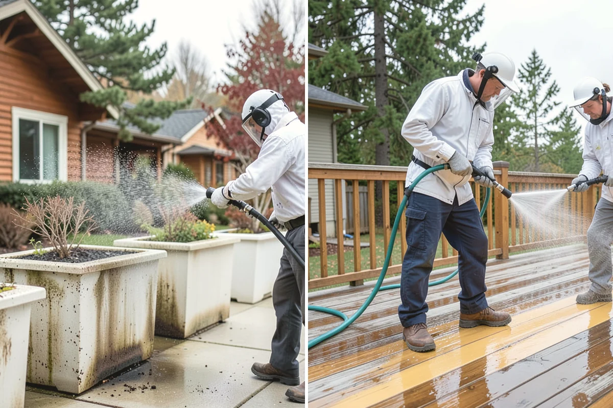 Pool Deck Cleaning in Yarrow Point, King County, WA - Clear the deck and protect the pool edge