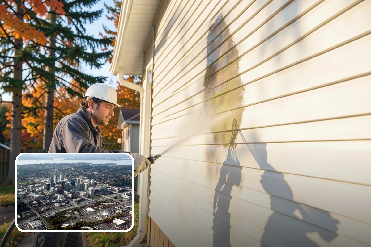 Pool Enclosure Washing in Bellevue, King County, WA - Lifts algae film from screen mesh without tearing it