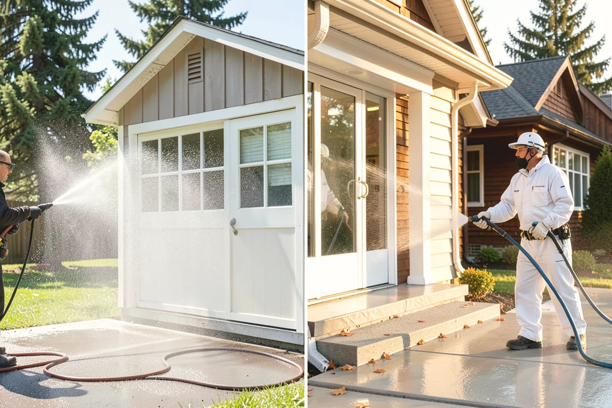 Pool Enclosure Washing in Burien, King County, WA - Remove loose leaves and needles from tracks and corners