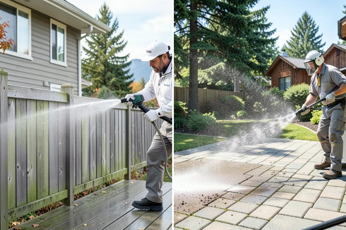 Pool Enclosure Washing in Concrete, Skagit County, WA - Remove loose leaves and needles from tracks and corners