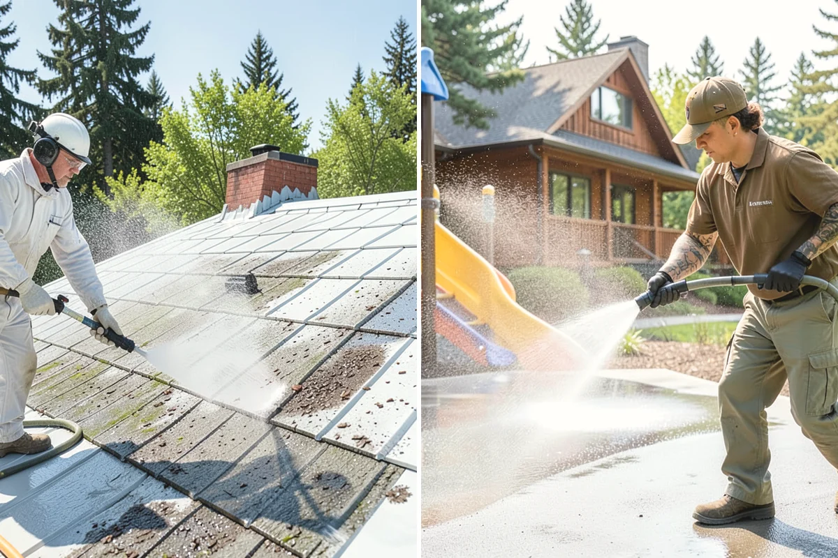 Pool Enclosure Washing in Duvall, King County, WA - Remove loose leaves and needles from tracks and corners