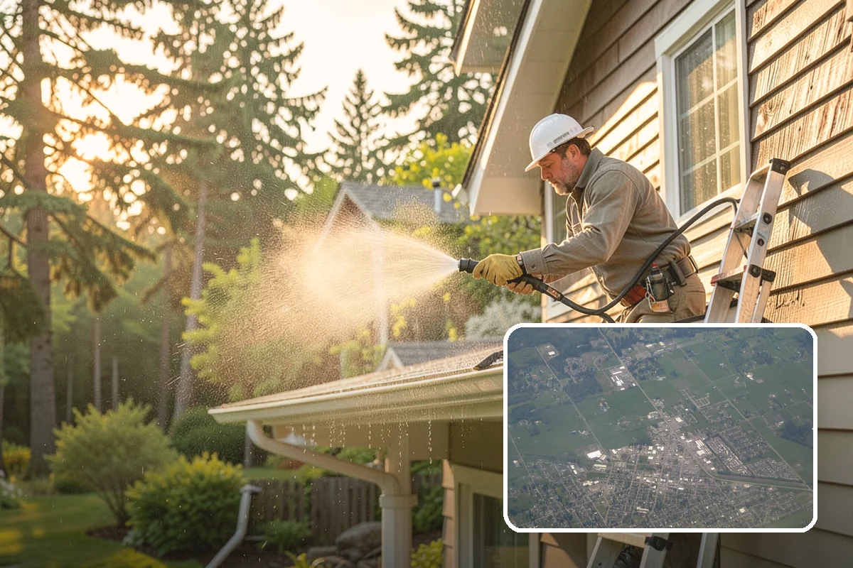 Pool Enclosure Washing in Enumclaw, King County, WA - Lifts algae film from screen mesh without tearing it