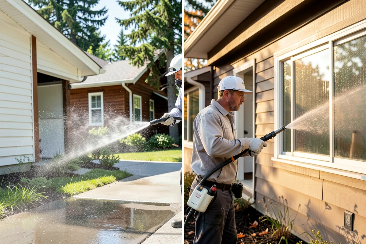 Pool Enclosure Washing in Federal Way, King County, WA - Remove loose leaves and needles from tracks and corners