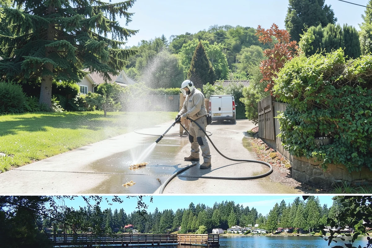 Pool Enclosure Washing in Federal Way, King County, WA - Clean the enclosure in early summer once tree pollen and needle drop have slowed for the season.