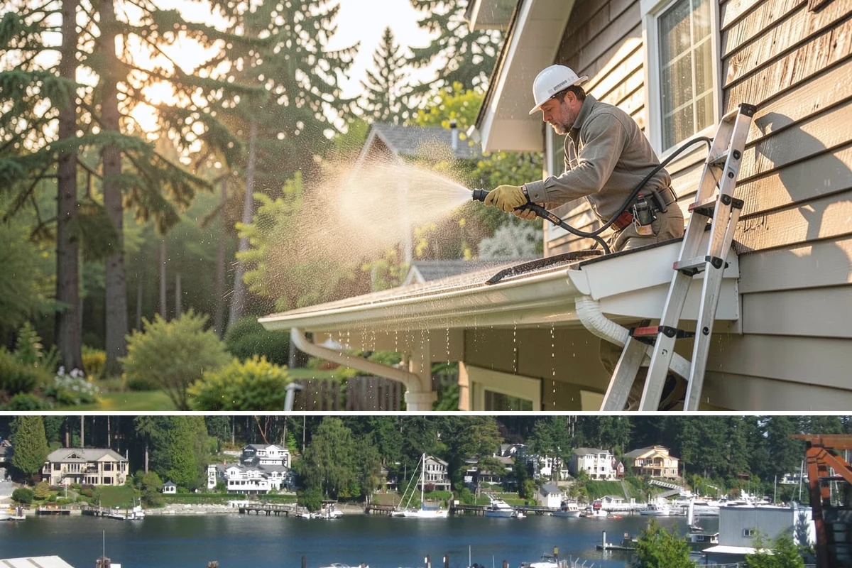 Pool Enclosure Washing in Gig Harbor, Pierce County, WA - Clean the enclosure in early summer once tree pollen and needle drop have slowed for the season.