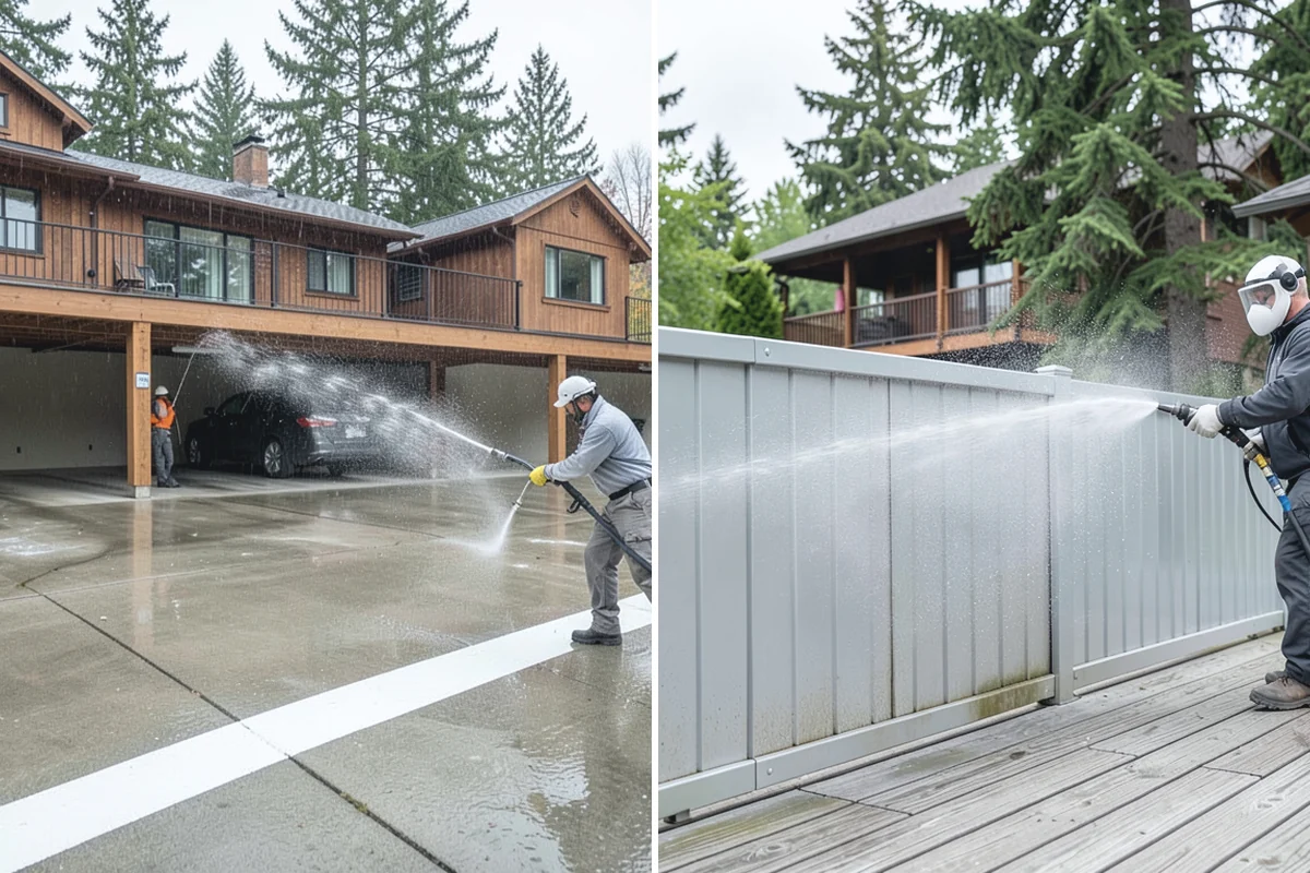 Pool Enclosure Washing in Hamilton, Skagit County, WA - Remove loose leaves and needles from tracks and corners