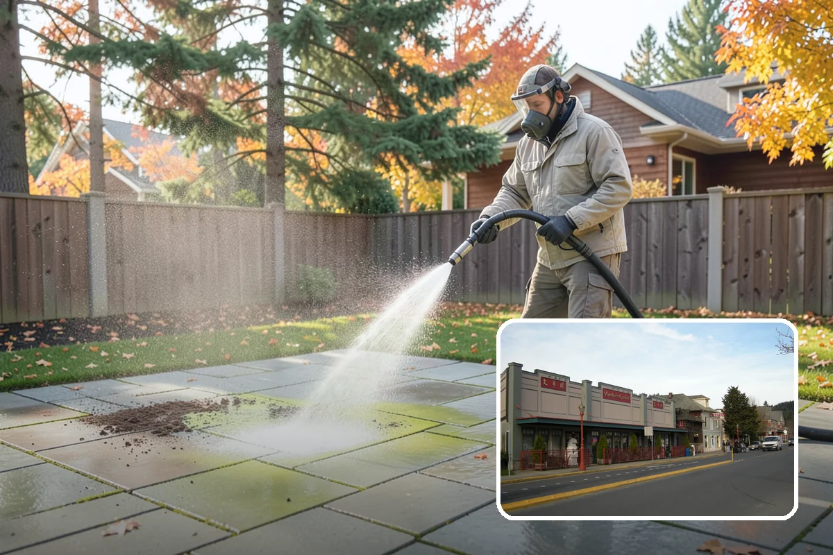 Pool Enclosure Washing in Issaquah, King County, WA - Lifts algae film from screen mesh without tearing it